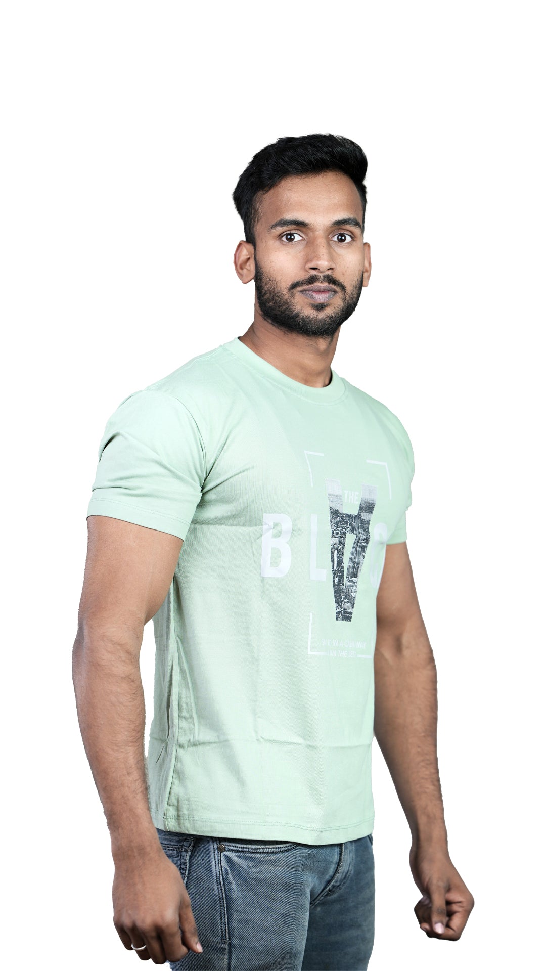 Light Green Urban Essence Regular Fit 100% Cotton T-Shirt