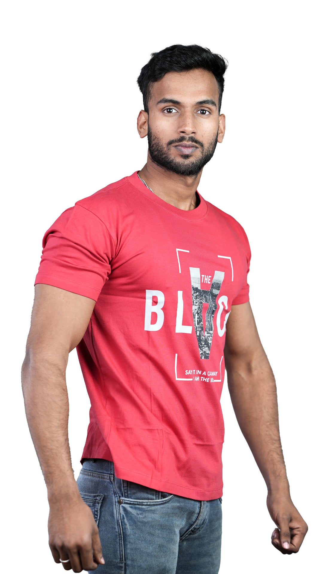 Light Red Urban Essence Regular Fit 100% Cotton T-Shirt