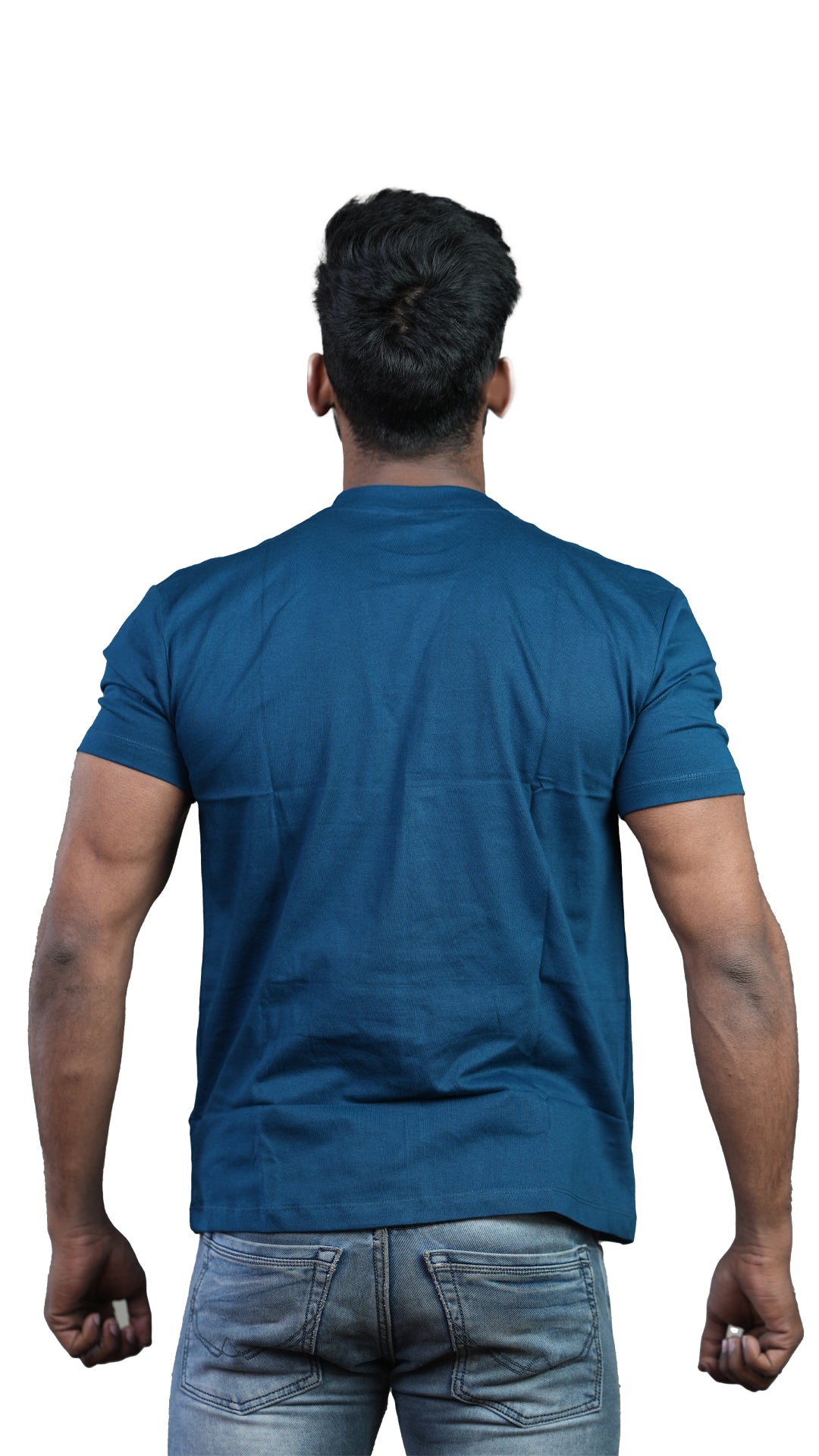 Blue NIUEMAN BASICS Regular Fit 100% Cotton T-Shirt