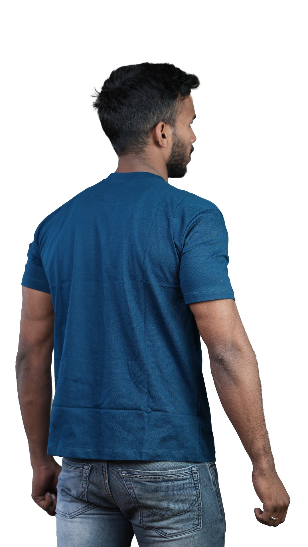 Blue NIUEMAN BASICS Regular Fit 100% Cotton T-Shirt