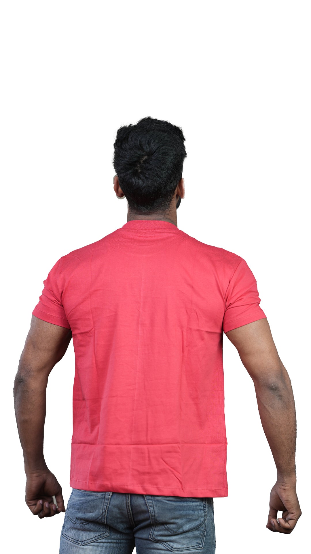 Light Red NIUEMAN BASICS Regular Fit 100% Cotton T-Shirt