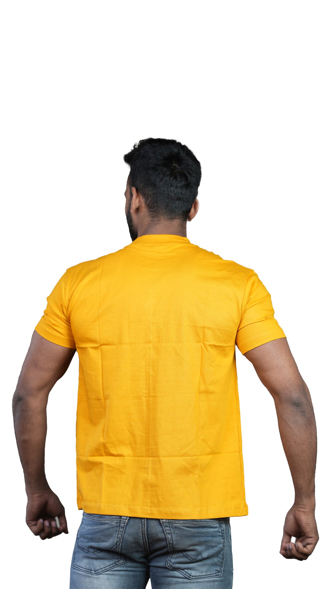 Mustard Yellow NIUEMAN BASICS Regular Fit 100% Cotton T-Shirt