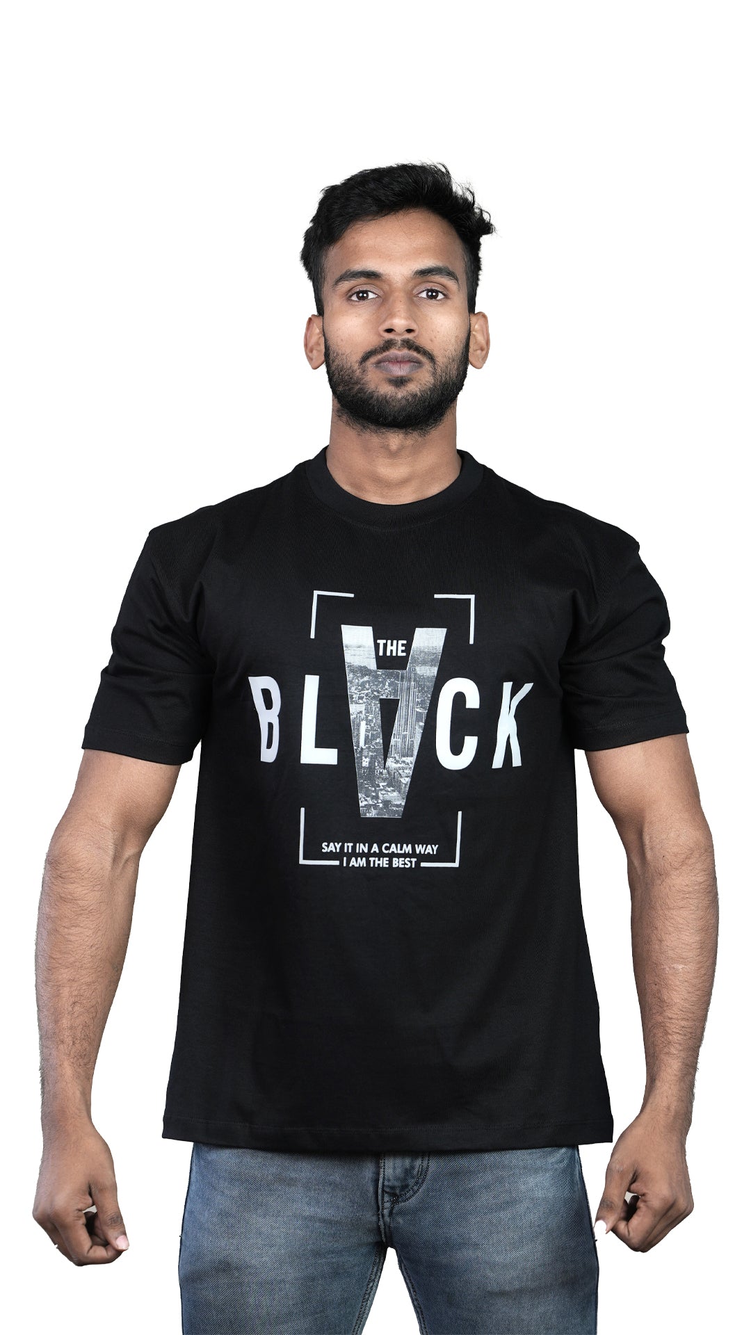 Black Urban Essence Regular Fit 100% Cotton T-Shirt