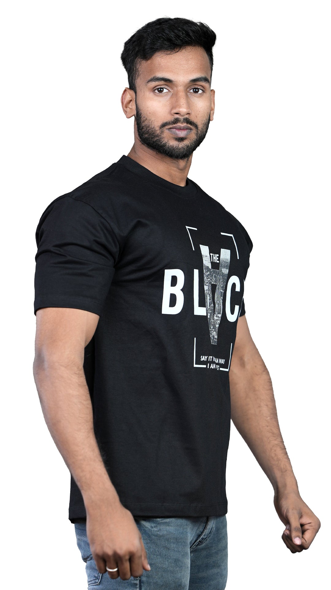 Black Urban Essence Regular Fit 100% Cotton T-Shirt