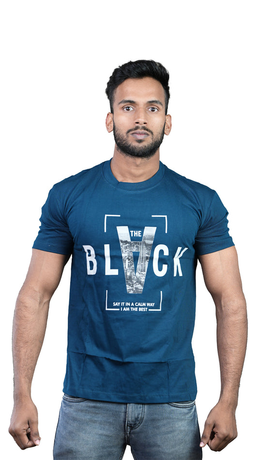 Blue Urban Essence Regular Fit 100% Cotton T-Shirt