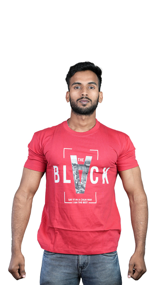 Light Red Urban Essence Regular Fit 100% Cotton T-Shirt