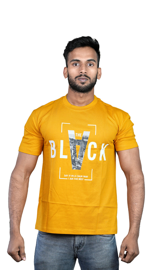 Mustard Yellow Urban Essence Regular Fit 100% Cotton T-Shirt