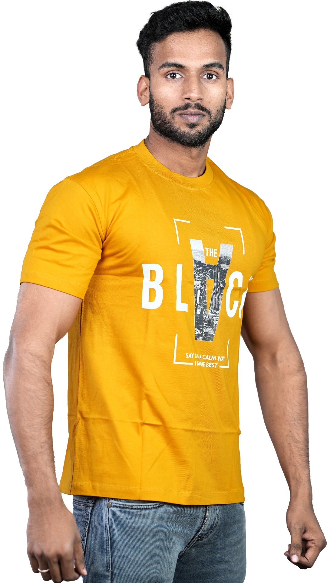Mustard Yellow Urban Essence Regular Fit 100% Cotton T-Shirt