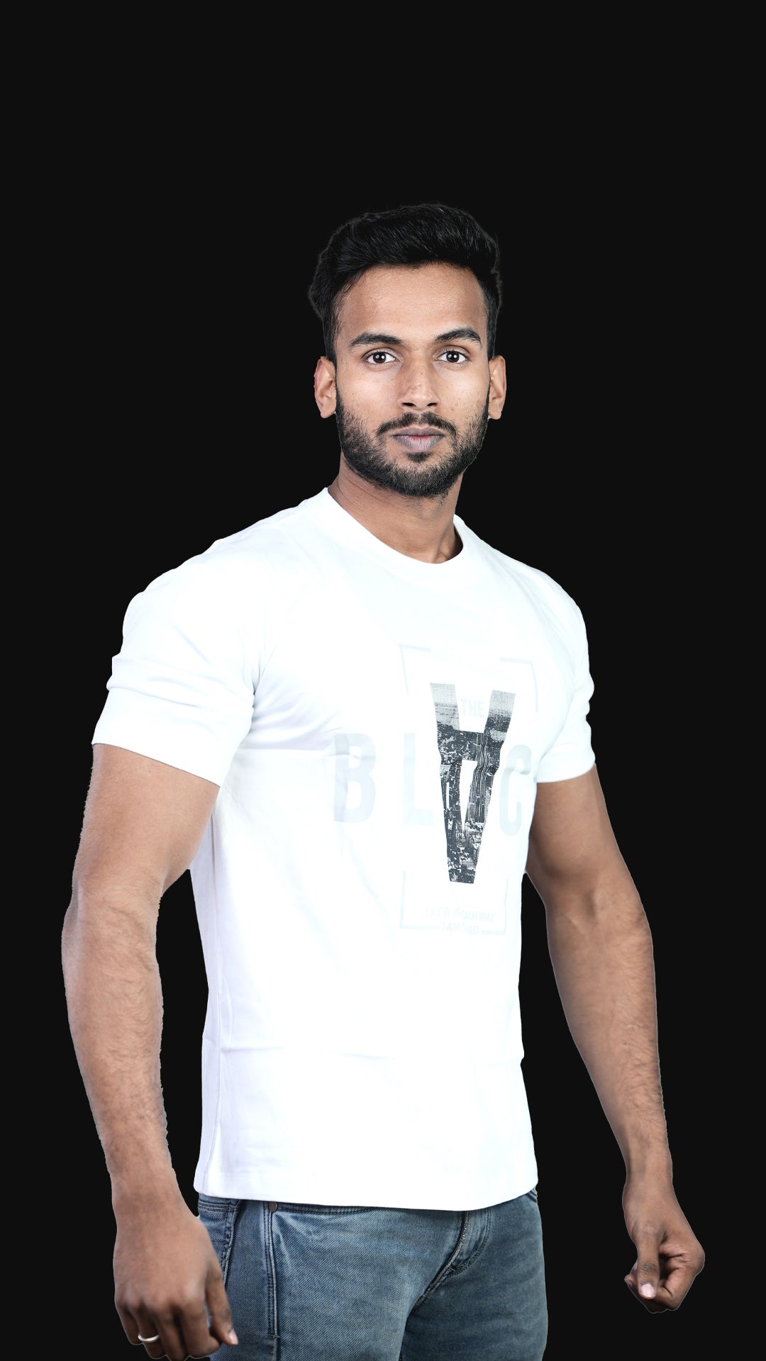 White Essence Regular Fit 100% Cotton T-Shirt