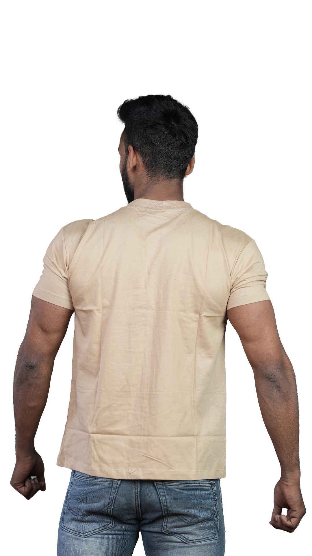 Biege Courageous Regular Fit 100% Cotton T-Shirt