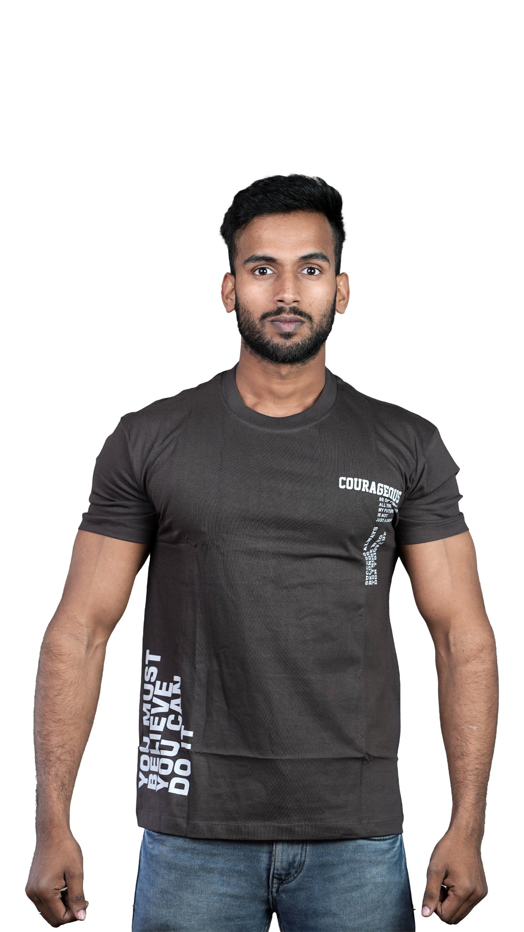 Major Brown Courageous Regular Fit 100% Cotton T-Shirt