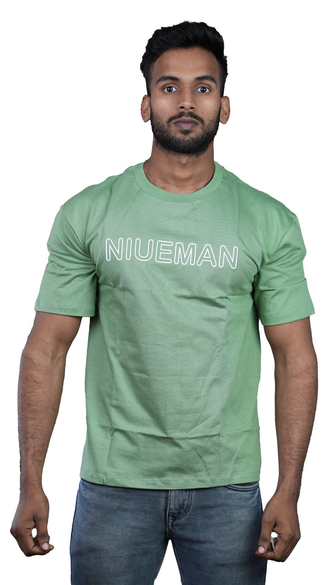 Apple Green NIUEMAN CLASSIC French Terry Drop Shoulder T-Shirt