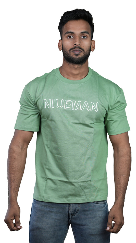 Apple Green NIUEMAN CLASSIC French Terry Drop Shoulder T-Shirt