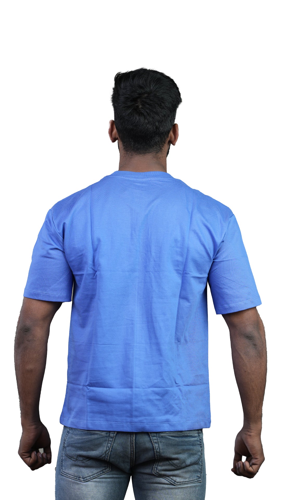 Blue NIUEMAN CLASSIC French Terry Drop Shoulder T-Shirt