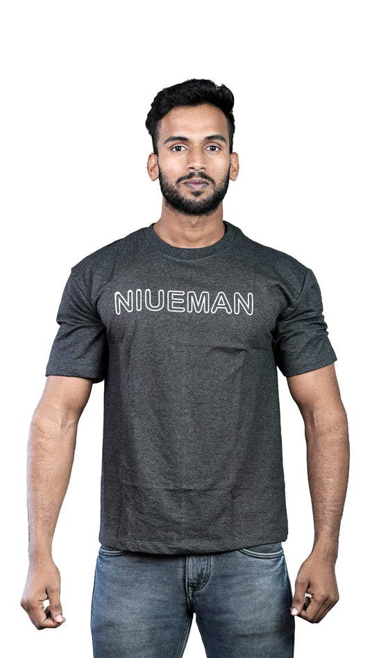 Charcoal NIUEMAN CLASSIC French Terry Drop Shoulder T-Shirt