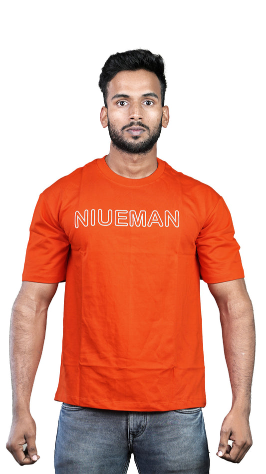 Orange NIUEMAN CLASSIC French Terry Drop Shoulder T-Shirt