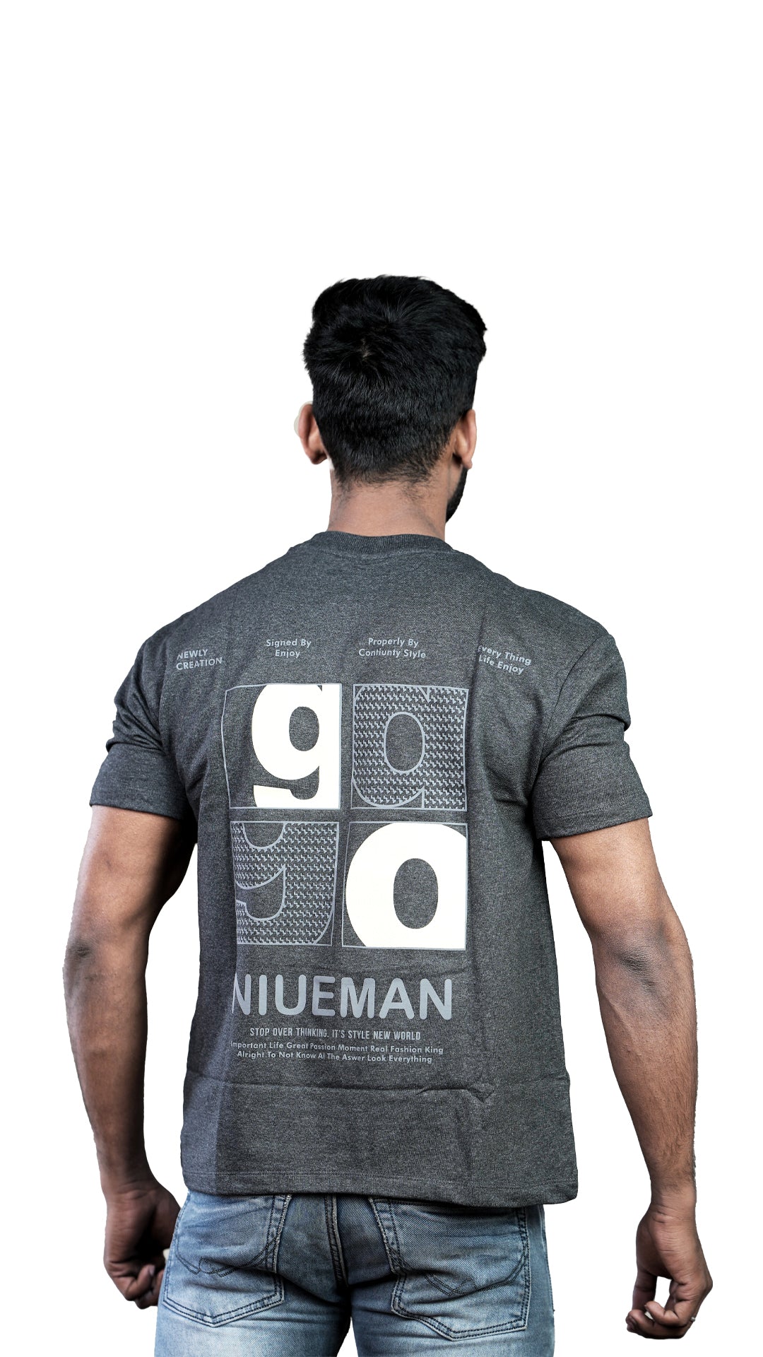 CharCoal NIUEMAN NO 7 French Terry Drop Shoulder T-Shirt