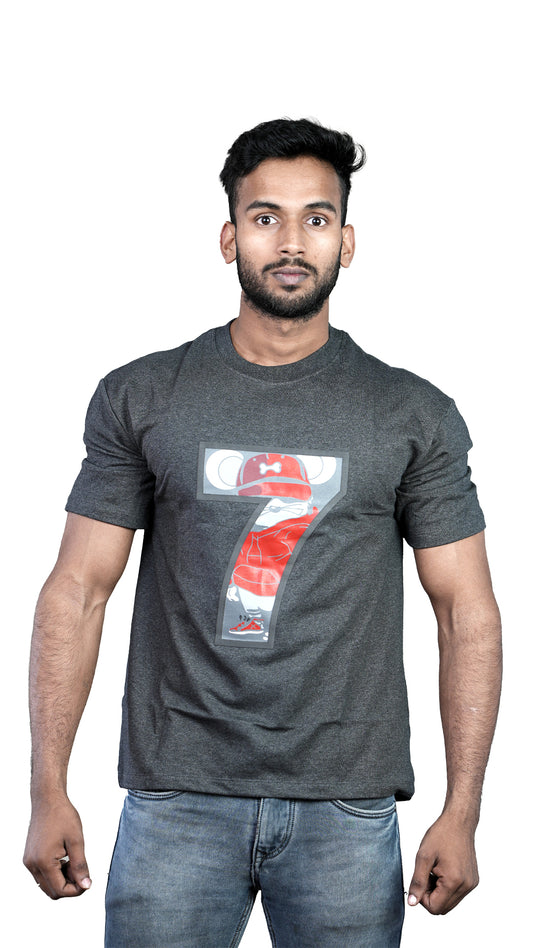 CharCoal NIUEMAN NO 7 French Terry Drop Shoulder T-Shirt